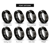 font options for inside engraving on black & gray track switch lever rings