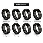 font options for inside engraving on black traction boards rings
