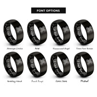 font options for inside engraving on black traction boards rings