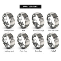font options for inside engraving on gray traction boards rings