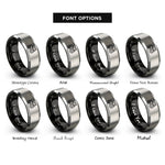font options for inside engraving on black & silver tractor rings