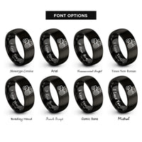 font options for inside engraving on black tractor rings