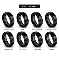 font options for inside engraving on black tractor rings