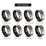 font options for inside engraving on black & silver tractor field rings
