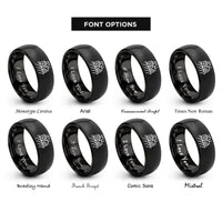 font options for inside engraving on black tractor field rings