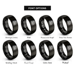 font options for inside engraving on black tractor field rings