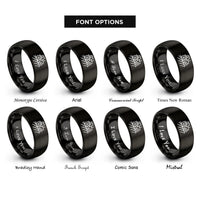 font options for inside engraving on black tractor field rings