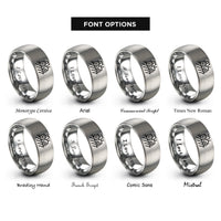 font options for inside engraving on gray tractor field rings