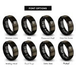 font options for inside engraving on gunmetal & black tractor field rings