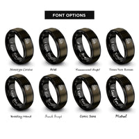 font options for inside engraving on gunmetal & black tractor field rings