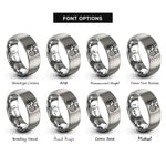 font options for inside engraving on gray tractor rings