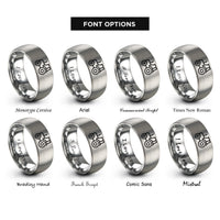 font options for inside engraving on gray tractor rings