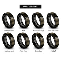 font options for inside engraving on gunmetal & black tractor rings