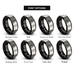 font options for inside engraving on black & grey traffic cone rings