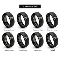 font options for inside engraving on black traffic cone rings