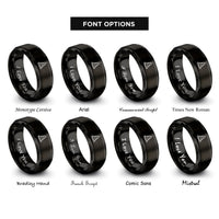 font options for inside engraving on black traffic cone rings