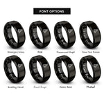 font options for inside engraving on black traffic cone rings