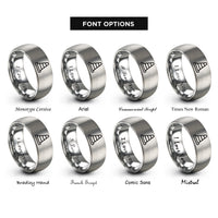 font options for inside engraving on gray traffic cone rings