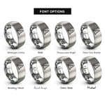 font options for inside engraving on silver traffic cone rings