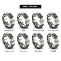font options for inside engraving on silver traffic cone rings