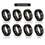 font options for inside engraving on gunmetal & black traffic cone rings