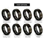 font options for inside engraving on gunmetal & black traffic cone rings