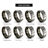 font options for inside engraving on gunmetal & gray traffic cone rings
