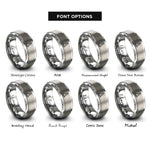 font options for inside engraving on gray traffic cones rings