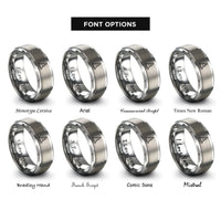 font options for inside engraving on gray traffic cones rings