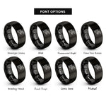 font options for inside engraving on black trail arrow rings