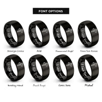 font options for inside engraving on black trail arrow rings