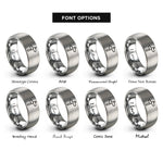 font options for inside engraving on gray trail arrow rings
