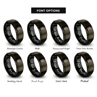 font options for inside engraving on gunmetal & black trail arrow rings