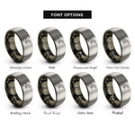 font options for inside engraving on gunmetal & gray trail arrow rings