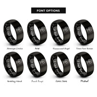 font options for inside engraving on black trail blaze rings