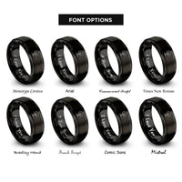font options for inside engraving on black trail blaze rings