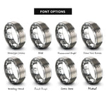 font options for inside engraving on gray trail blaze rings