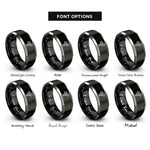 font options for inside engraving on black & grey trail junction rings