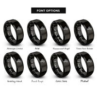 font options for inside engraving on black trail junction rings