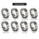 font options for inside engraving on gray trail junction rings