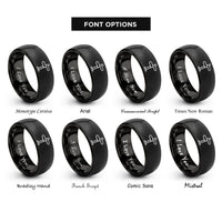 font options for inside engraving on black trail junction post rings