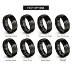 font options for inside engraving on black trail junction post rings