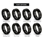 font options for inside engraving on black trail junction post rings