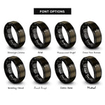 font options for inside engraving on gunmetal & black trail junction post rings