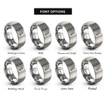 font options for inside engraving on gray trail map rings
