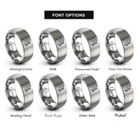 font options for inside engraving on gray trail map rings
