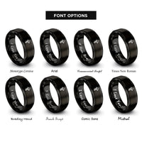 font options for inside engraving on black trail marker arrow rings