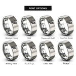 font options for inside engraving on gray trail marker arrow rings