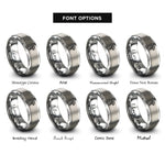 font options for inside engraving on grey trail marker arrow rings