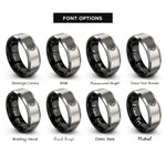 font options for inside engraving on black & gray trail marker blaze rings